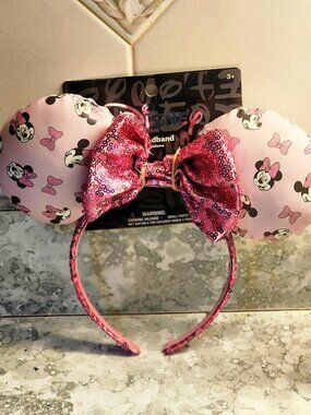 Disney "Minnie" Pink Sequin Head Band For Adults and Children